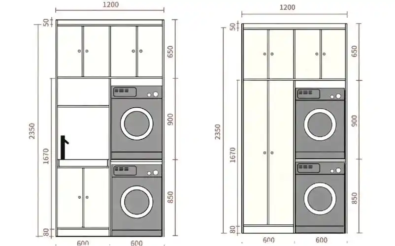 洗依世家:阳台洗衣柜尺寸多大合适?
