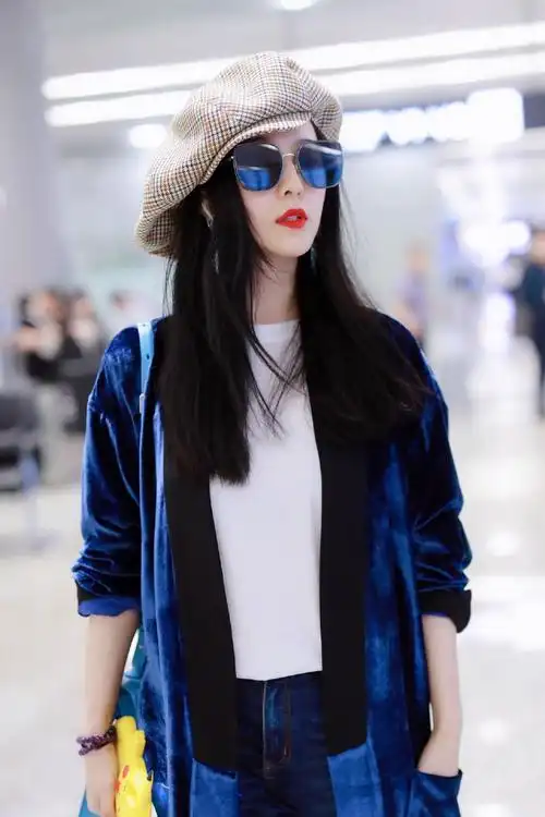 范冰冰英伦复古风机场照图片