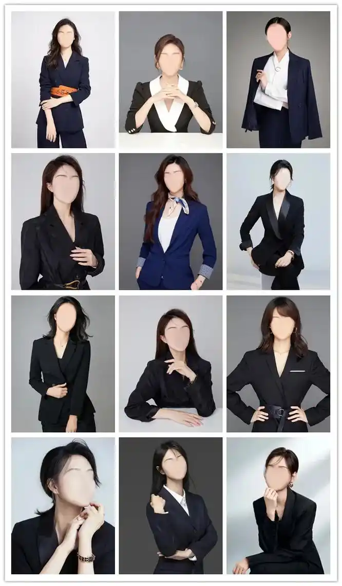 时尚黑色干练风形象照100款.提供一张照片即可合成 好看又省 - 抖音