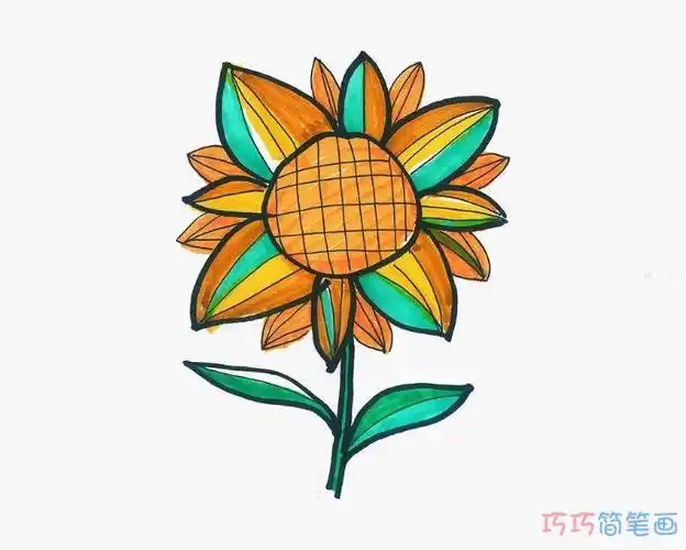 一步一步绘画向日葵简笔画简单又漂亮涂色素描手绘