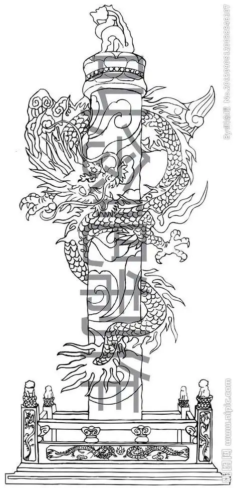 中华柱简笔画图片手抄报简笔画手抄报民族柱子龙简笔画龙柱子的简笔画