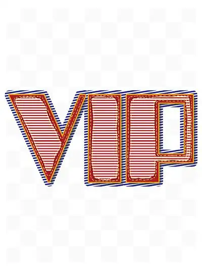金色 i>vip /i>艺术字体png元素