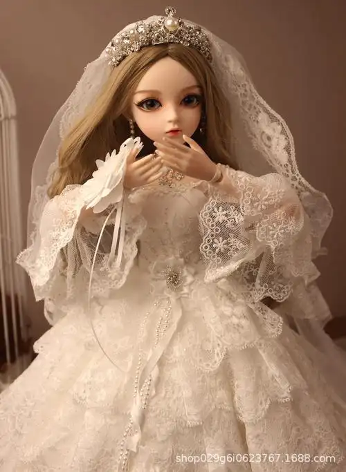 sd娃娃婚纱洋娃娃bjd手工改妆全关节娃娃送女孩情侣玩具公主套装