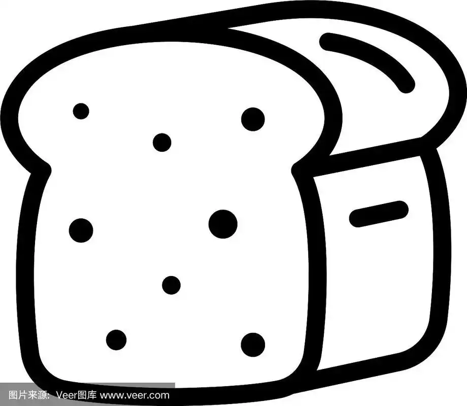 新鲜面包图标轮廓风格
