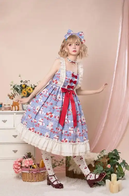 原创设计日常洛丽塔lolita甜美可爱草莓牛奶jsk连衣裙