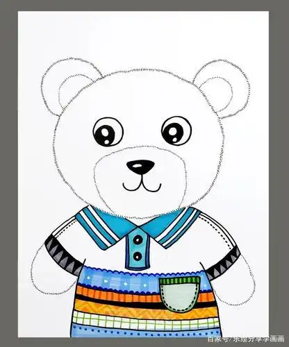 儿童画教程|创意线描绘画课程《hi,我是小熊宝宝!》