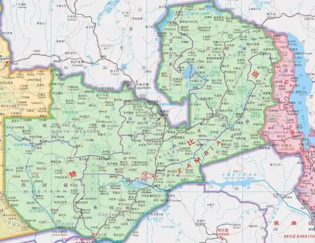 赞比亚地图高清中文版