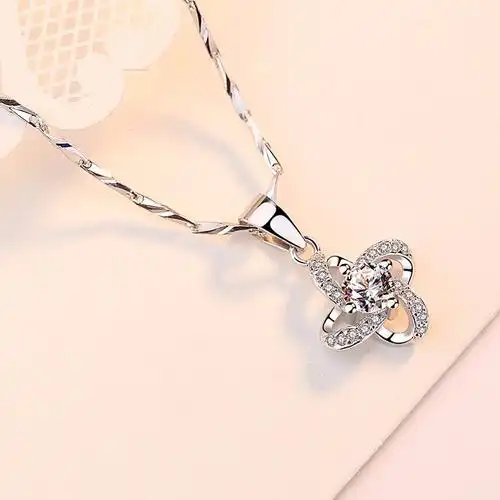 颈链韩版学生首饰品圣诞节生日女生送女友老婆闺蜜幸运四叶项链证送女