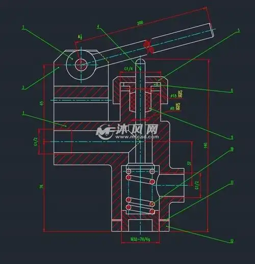 手压阀装配图纸