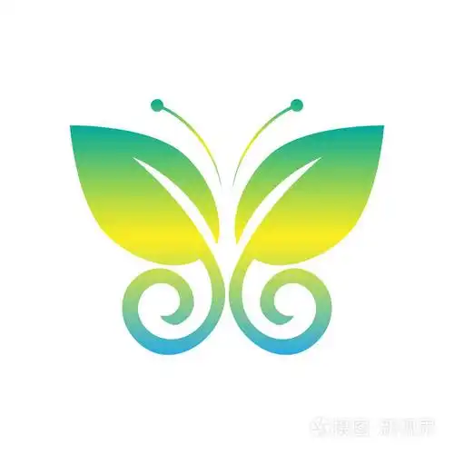 时尚的图形设计.美的概念.色彩鲜艳的蝴蝶标志.光滑的形状.