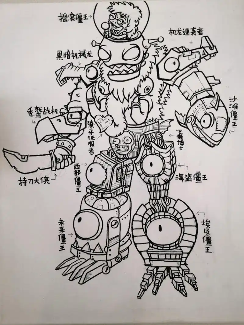 僵尸博士合体(二)改良后 #植物大战僵尸二 12个世界的僵王博士合体
