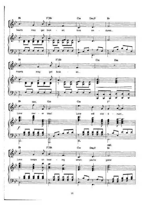 歌剧魅影完结篇loveneverdies原版钢琴谱