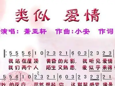 类似爱情 萧亚轩 萧亚轩 歌谱 简谱