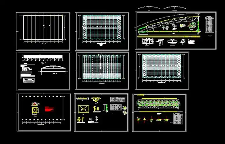 某单层拱形轻钢结构厂房建筑设计施工图