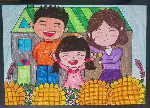 笔画儿童画简单我家客厅正前的右边柜子上幼儿简笔画我家儿童画我爱我