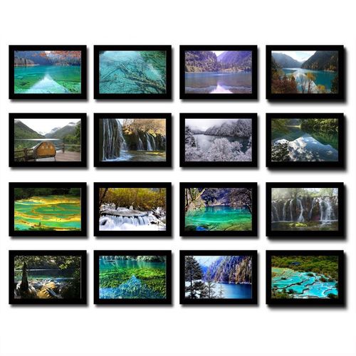 四川装饰画九寨沟风景画黄龙芦苇画现代装饰五彩池挂画背景墙画