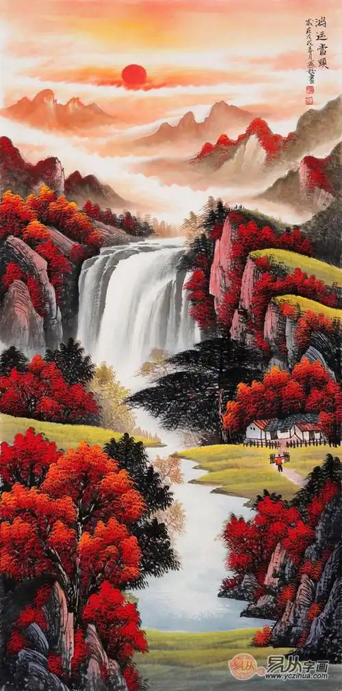 开门红运 迎福纳吉 鸿运当头系列山水画欣赏|国画|万山红遍|中国画