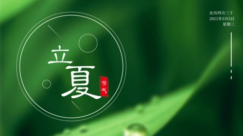 简约立夏节气祝福问候横版海报