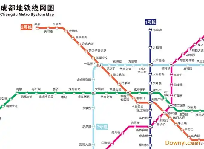成都地铁1号线线路图最新版