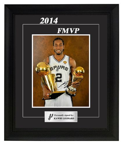 马刺队fmvp小卡 伦纳德亲笔签名照片 裱框 带证书 珍藏