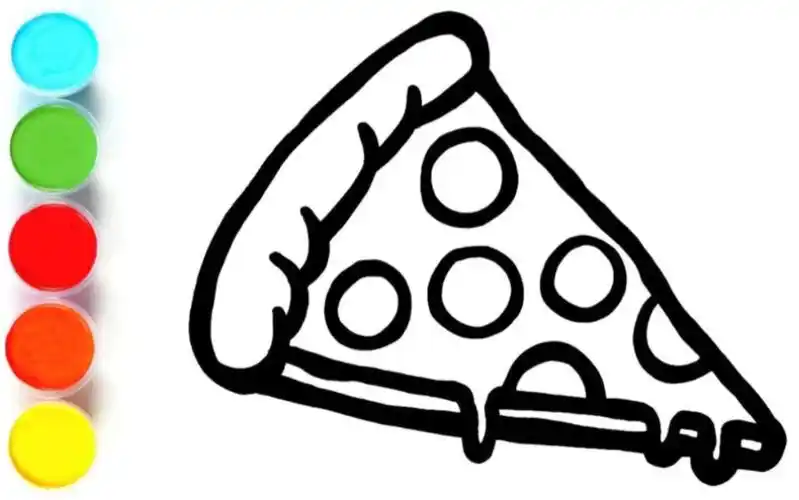 儿童简笔画 画超简单的披萨简笔画并配色