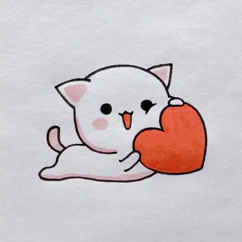 蜜桃猫简笔画教程