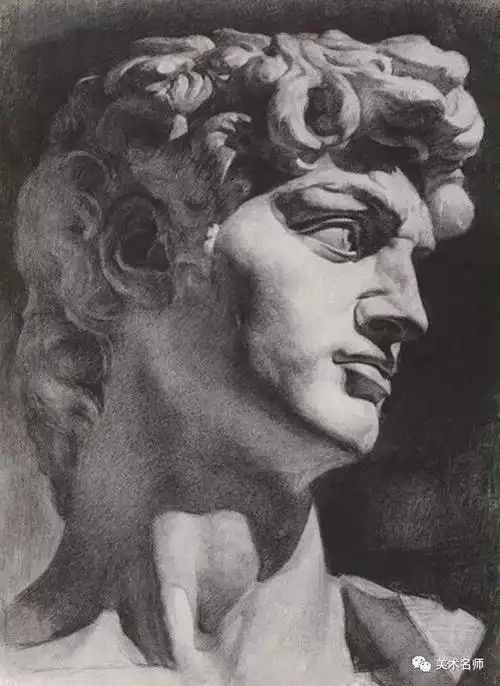 学素描,你一定不能错过的石膏像写生 | 大卫石膏像素描精选
