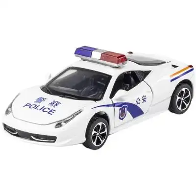 儿童公安警车玩具模型仿真小汽车模男孩合金救护车警察110玩具车