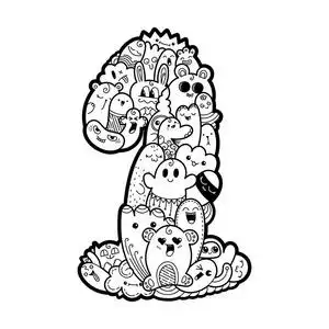 可爱的 monstred 数字, 数学符号照片