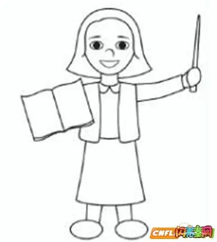 美丽英语老师简笔画
