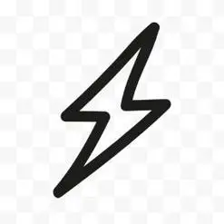闪电标志超大黑色扁平手绘风格网页设计集图标2