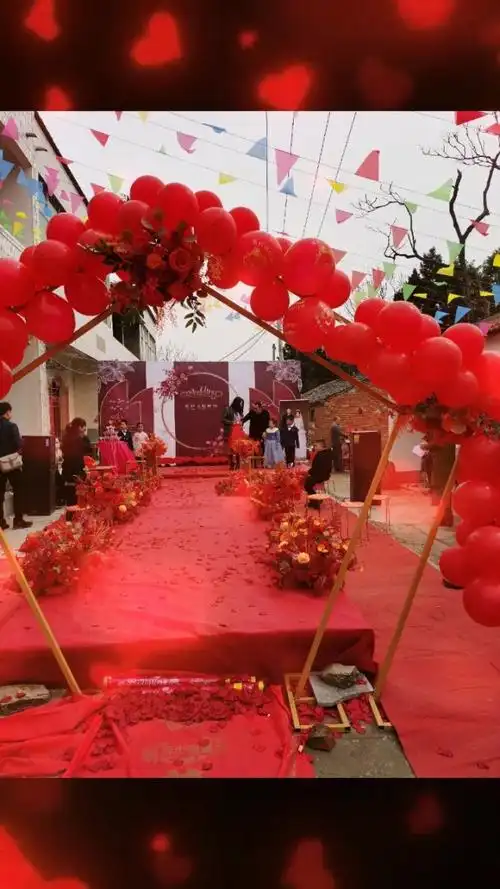 农村婚礼现场实拍,祝福新人百年好合!