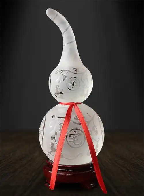 浦江厂家k9白水晶葫芦摆件招财客厅招财转运八卦家居工艺品摆设