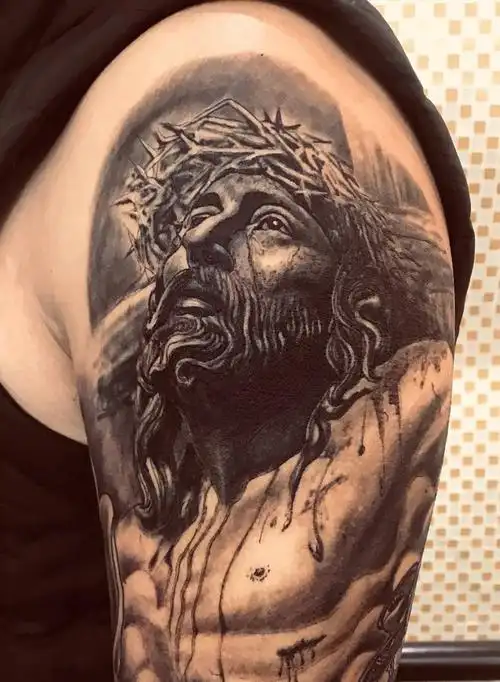 耶稣纹身图片