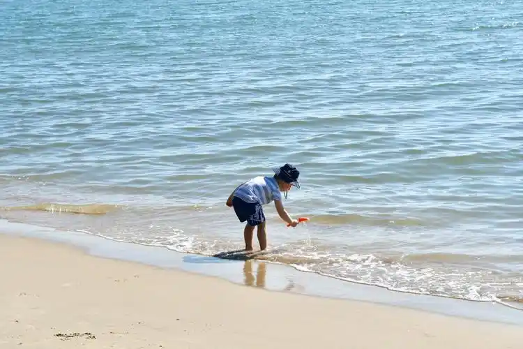 海边戏水的孩子们