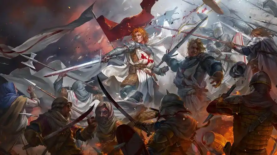 战士,战斗,剑,十字军,鲜血,艺术图片 壁纸