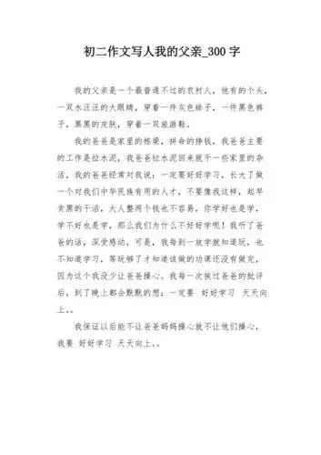 初二作文写人我的父亲300字