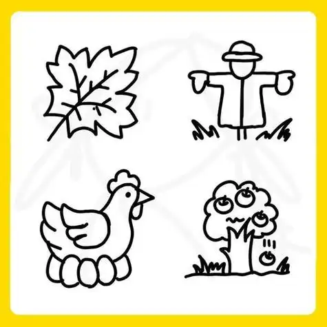 秋天的植物和动物变化简笔画