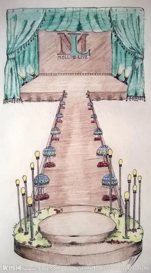 手绘婚礼舞台设计图__舞美设计_环境设计_设计图库_昵图网nipic.com