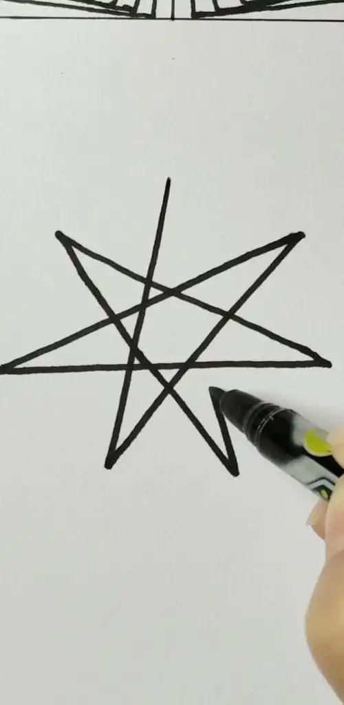 画画原来如此简单#一笔七芒星-度小视