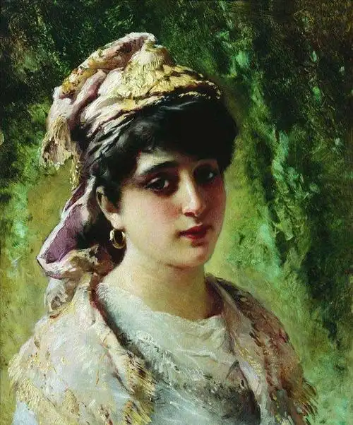 艺术名画康斯坦丁马格夫斯基精美人物油画