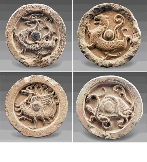 陕西西安王莽九庙出土的四神(四象)瓦当