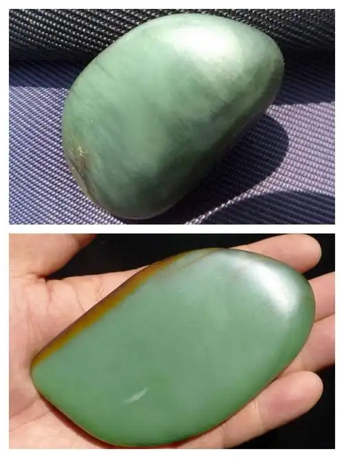 和田玉直闪石青玉—沙枣青