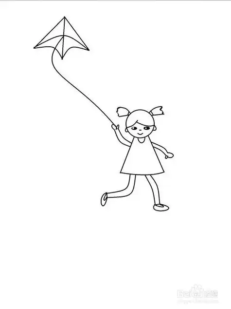 放风筝简笔画 - 简单简笔画