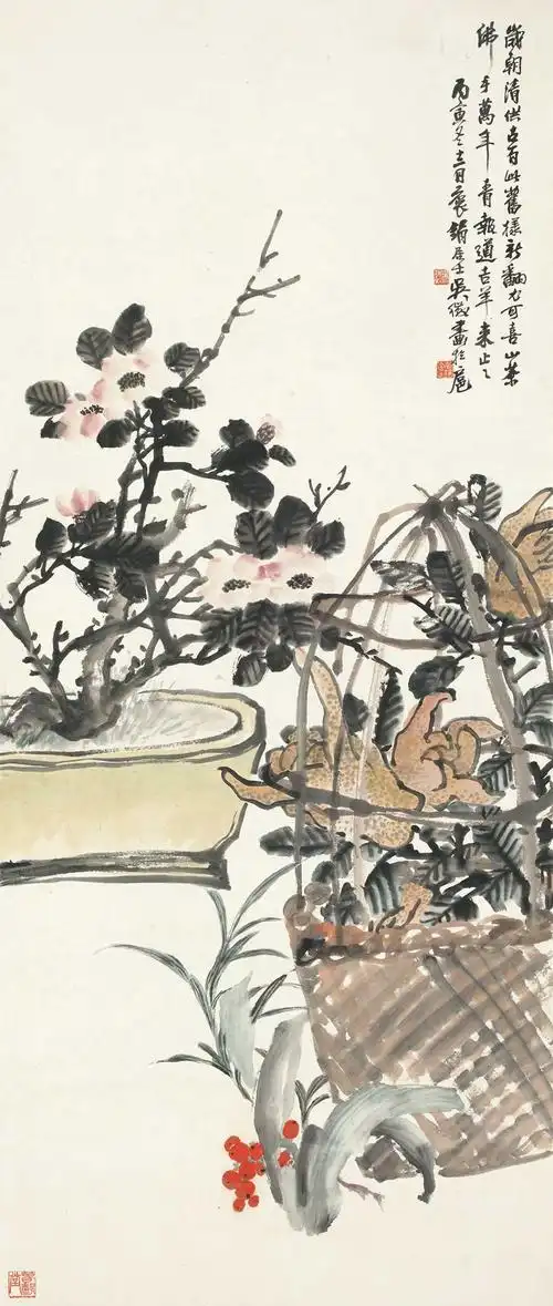 吴待秋-岁朝清供作品成交价:流拍,吴待秋作品拍卖成交记录,北京匡时