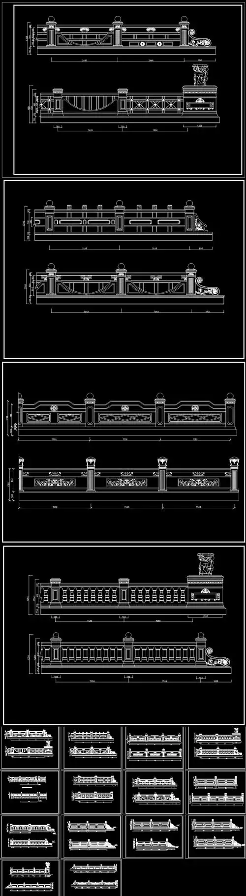 28种石材栏杆设计图