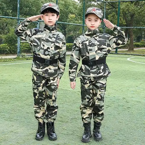 儿童迷彩服套装男童夏季特种兵军人女童军装小学生军训服装春秋款