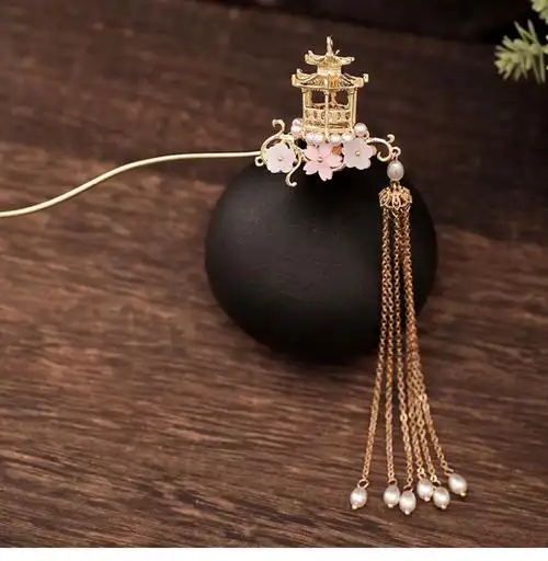 发簪古风流苏步摇女盘发百搭古装饰品简约簪子汉服头饰珍珠发钗