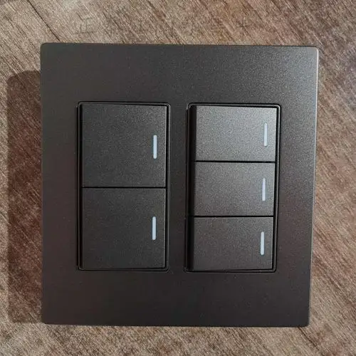 开关插座面板120型9k灰黑色拉丝墙壁面墙式五孔家用暗装复古 大开双控