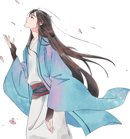 古风唯美人物插画素材-侧面男